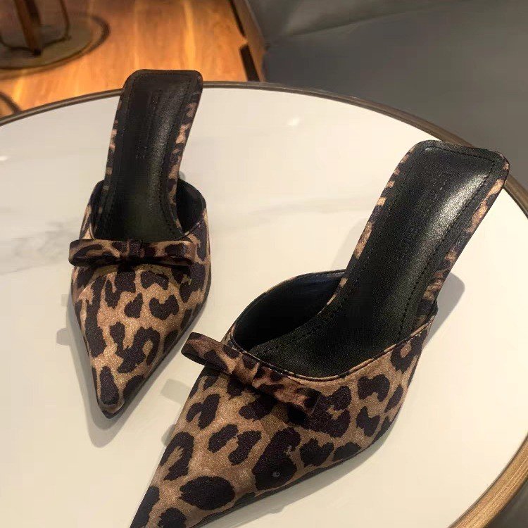 Women'S Formal Wear To A Wedding - women's leopard-print pointed high-heeled slippers fashion