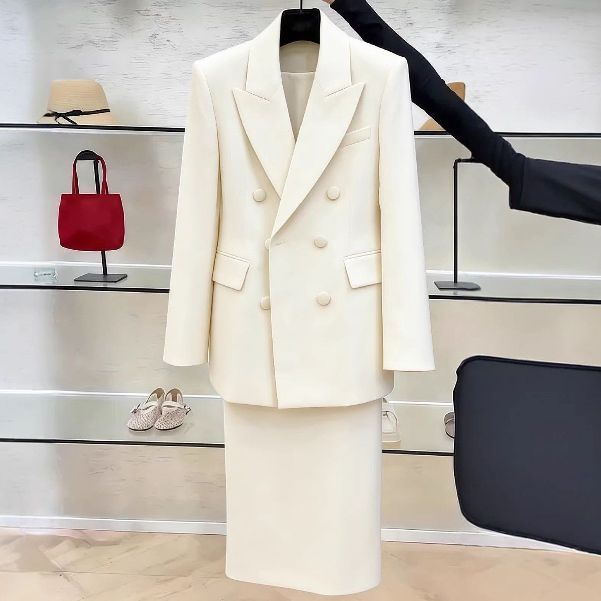 Formal Women'S Wear - White Blazers Suits Set For Women