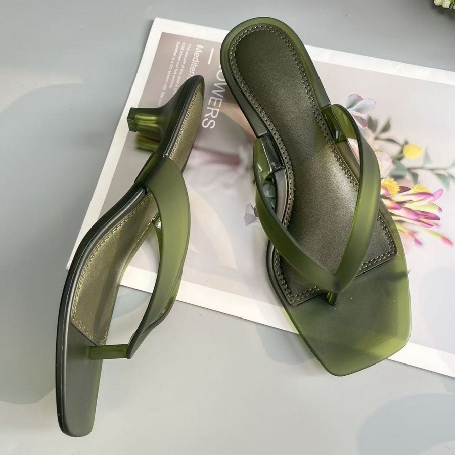 Korean Muted Tone Olive Green  - đánh giá và giá Kitten Heel Women