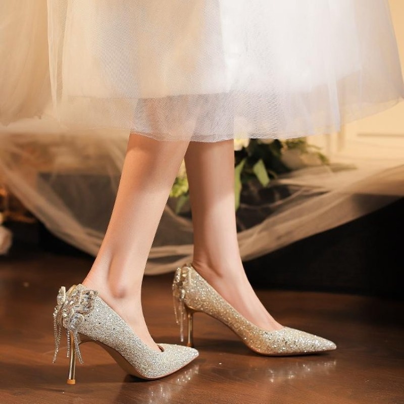 Rhinestone Bow Stiletto Single - đánh giá và giá Women'S Formal Wear To A Wedding