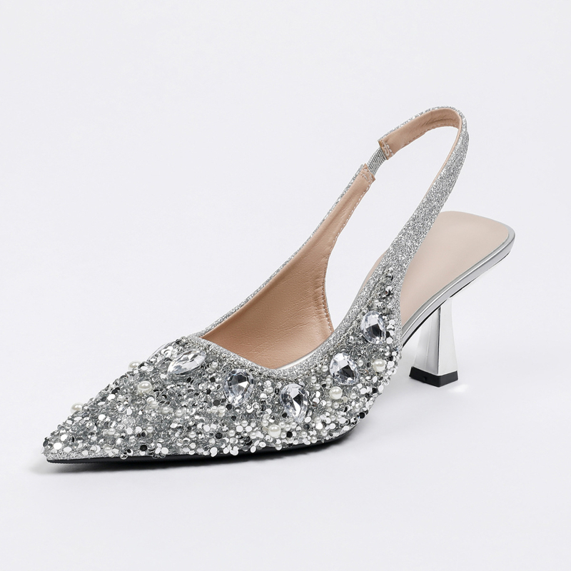 Crystal Closed Toe Backless Sa - đánh giá và giá Kitten Heel Women