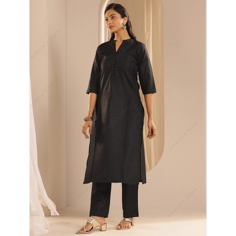 Women's Black Jacquard Kurta P - đánh giá và giá Women Formal Wear Indian