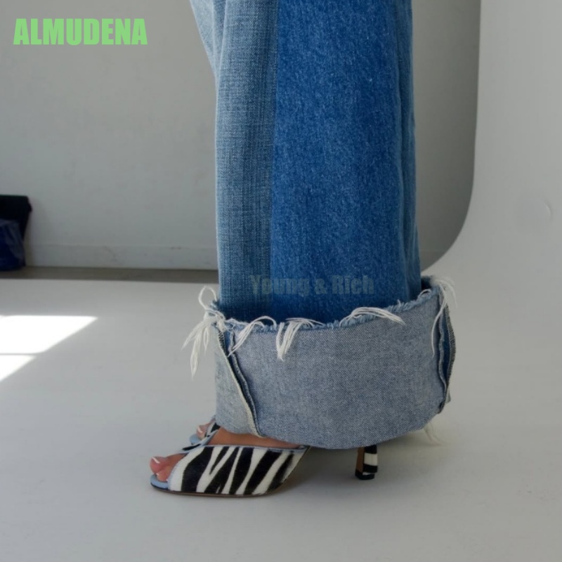 Zebra Print V-Cut Peep Toe Mul - đánh giá và giá Kitten Heel Women