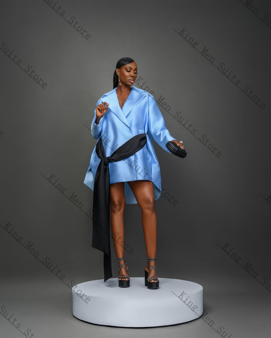 Blue Elegant Women Suit Skirt  - đánh giá và giá Women Formal Wear With Skirt