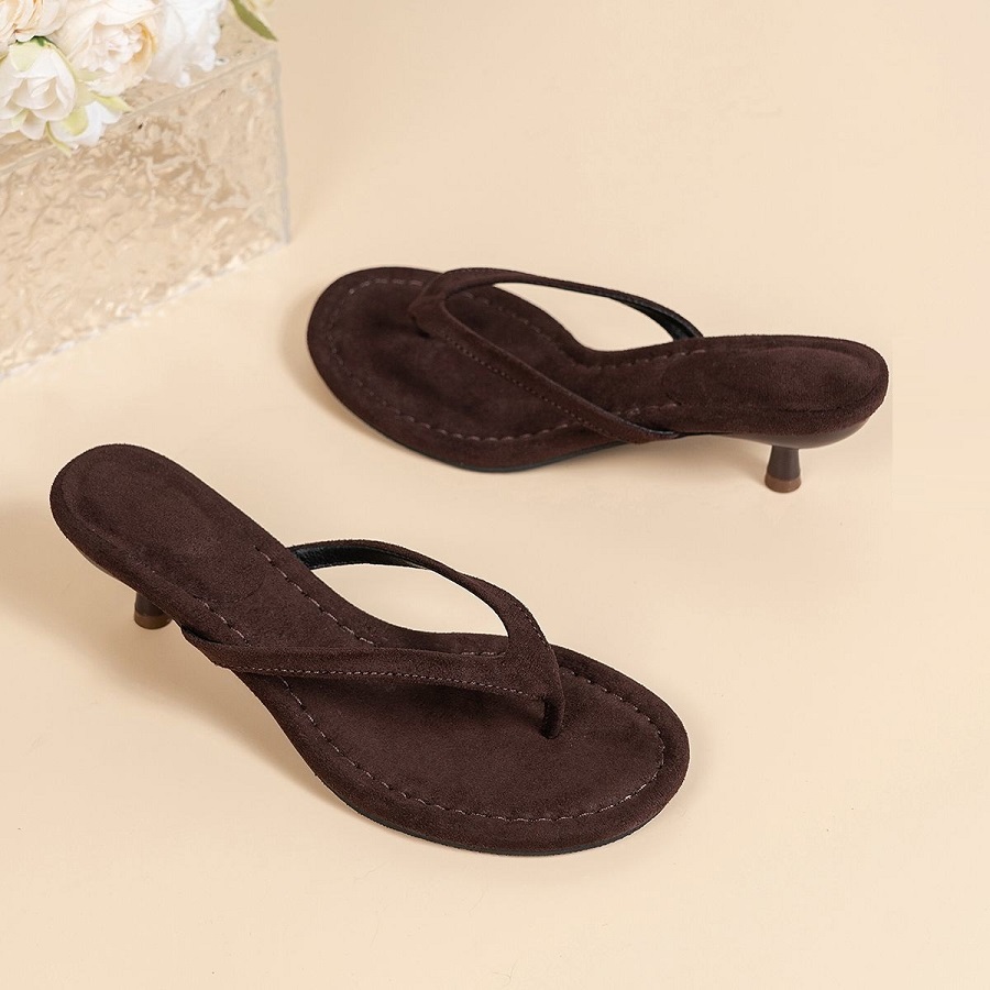 New Faux Suede Heeled Thong Sa - đánh giá và giá Kitten Heel Women
